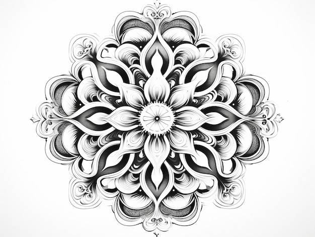 Free photo line art mandala illustration