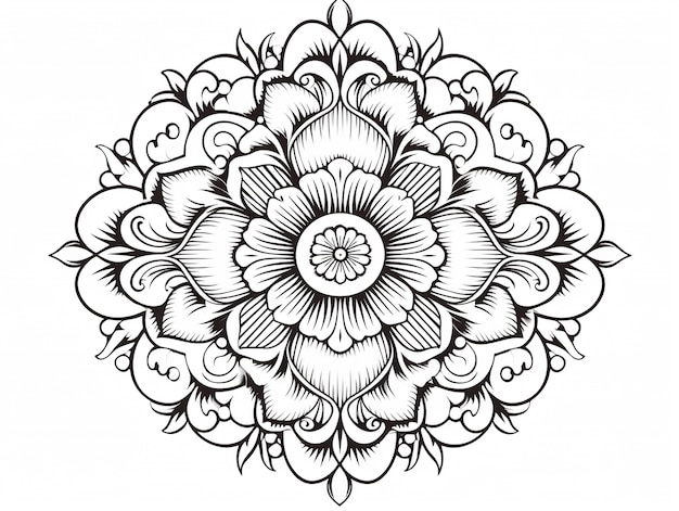 Free photo line art mandala illustration