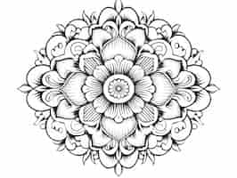 Free photo line art mandala illustration