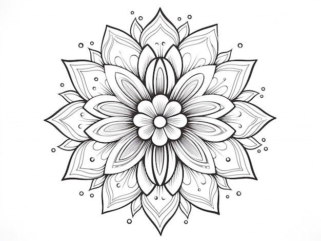 Free photo line art mandala illustration