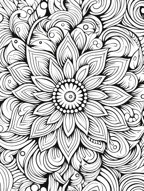 Free photo line art mandala illustration