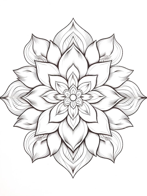 Line art mandala illustration