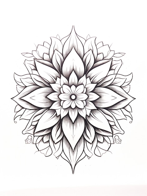 Free Photo line art mandala illustration