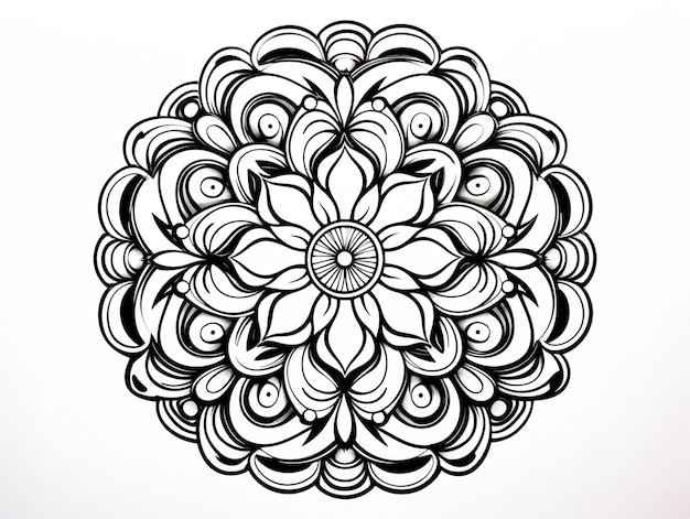 Free photo line art mandala illustration