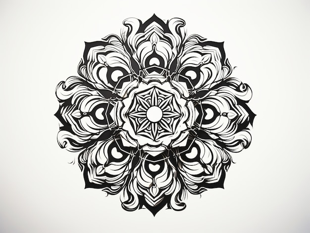 Free photo line art mandala illustration