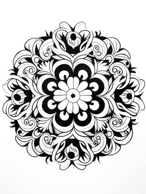 Line art mandala illustration