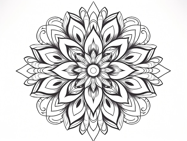 Free photo line art mandala illustration