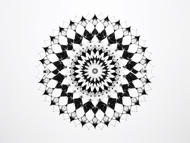 Free photo line art mandala illustration