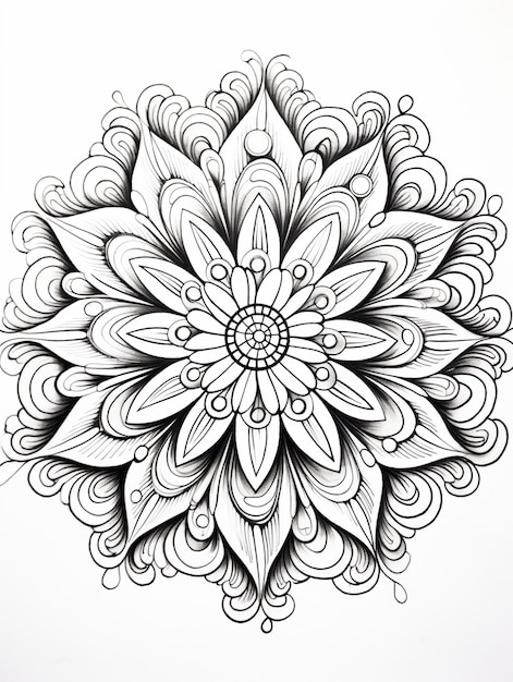 Free photo line art mandala illustration