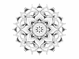 Free photo line art mandala illustration