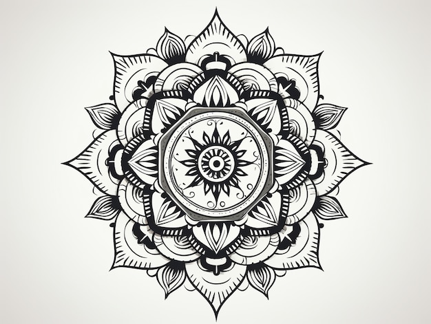 Free Photo line art mandala illustration