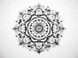 Free photo line art mandala illustration