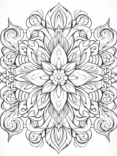 Free photo line art mandala illustration