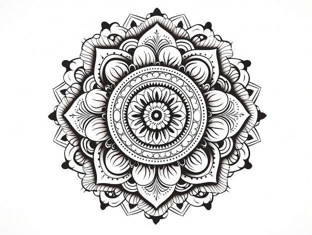 Line art mandala illustration