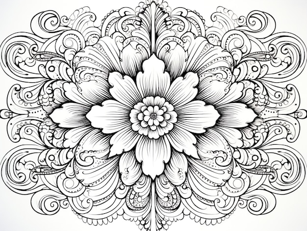 Free Photo line art mandala illustration