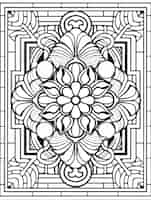 Free photo line art mandala illustration