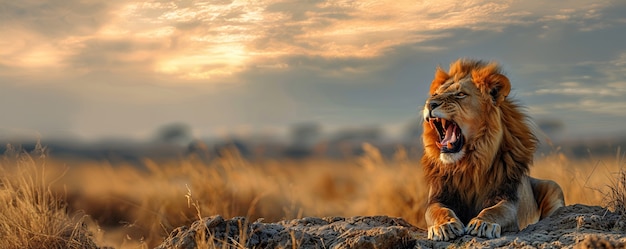 Free Photo lion pride in dry forest