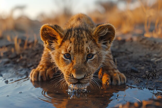 Lion pride in dry forest