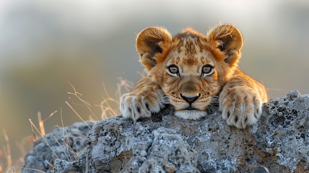 Lion pride in dry forest