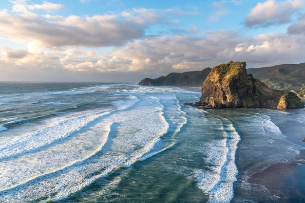 Free Photo lion rock and piha beach