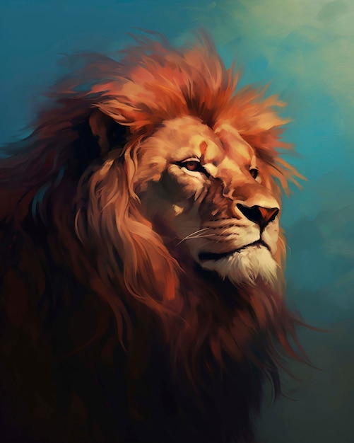 Lions digital art style