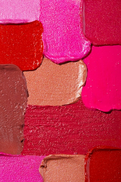 Free photo lipstick texture in different colors