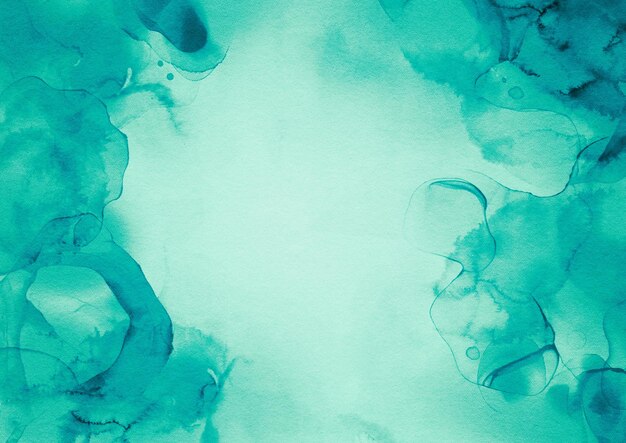 Liquid ink texture background in green colour