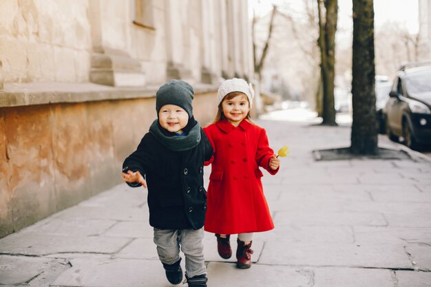 Free photo litlle kids in a park