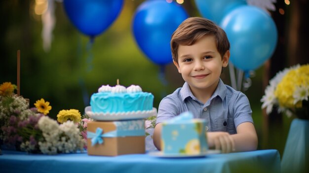 Little boy celebrate happy birthday party