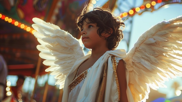 Little boy depicted as angel