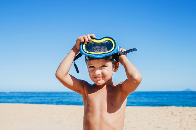 Little boy with goggles