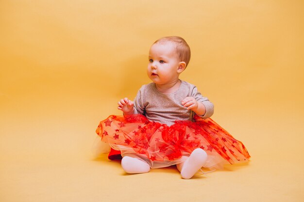 Little cute toddler in dress