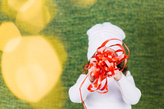 Free Photo little girl and bokeh lights