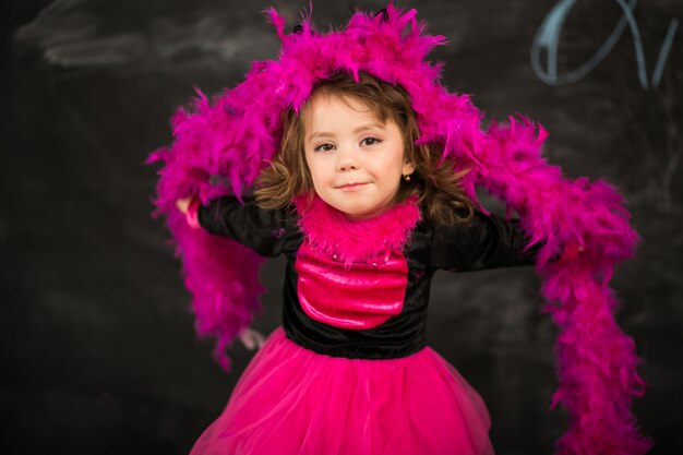 Little girl in cat costume