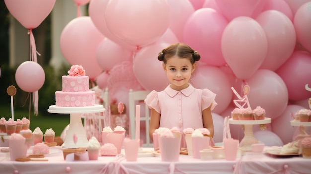 Little girl celebrate happy birthday party