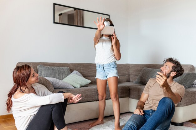 Little girl enjoying the vr experience