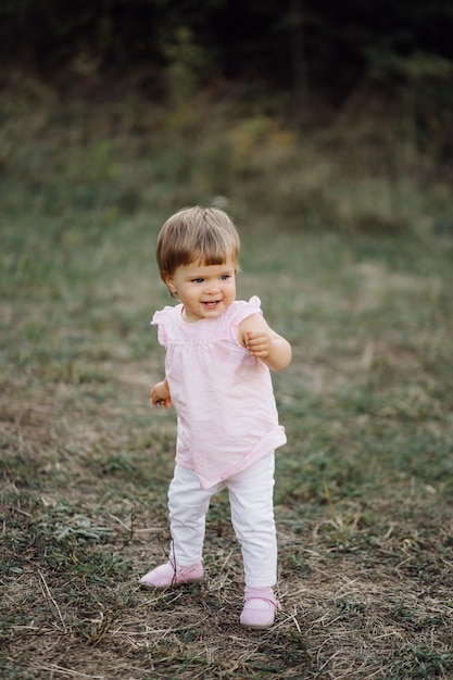 Little girl playing in park