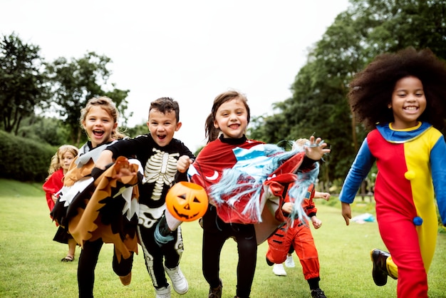 Little kids at a Halloween party