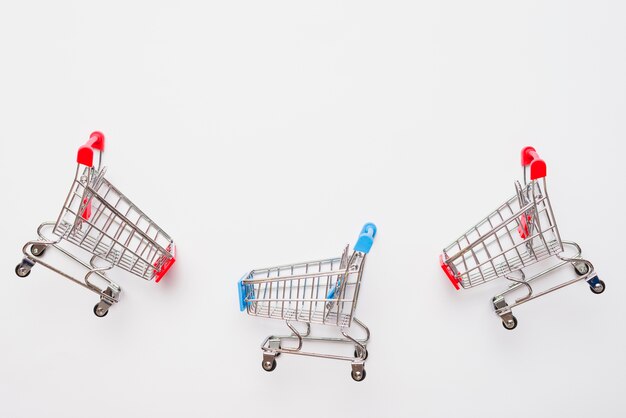 Little toy supermarket carts