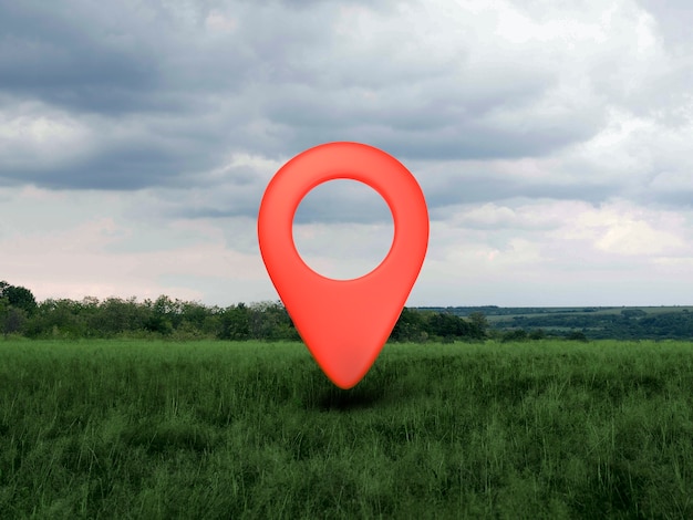 Free photo location symbol with landscape background