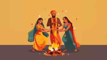 Free photo lohri celebration in india