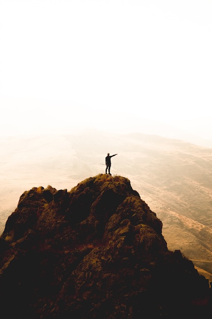 Free photo lonely hiker