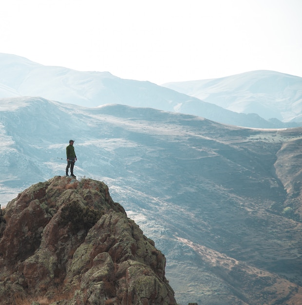 Free photo lonely hiker