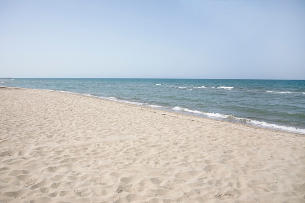 Free photo long shot of the seashore on summer beach