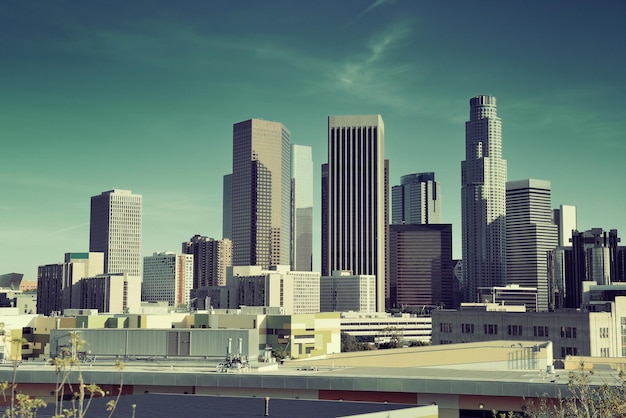 Los Angeles downtown view with urban architectures.