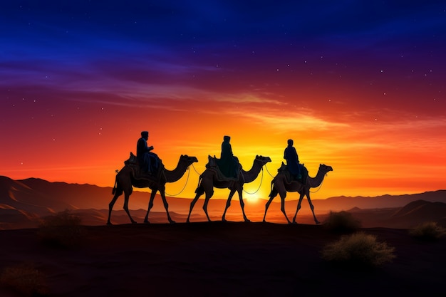 Free Photo los reyes magos epiphany cartoon illustration