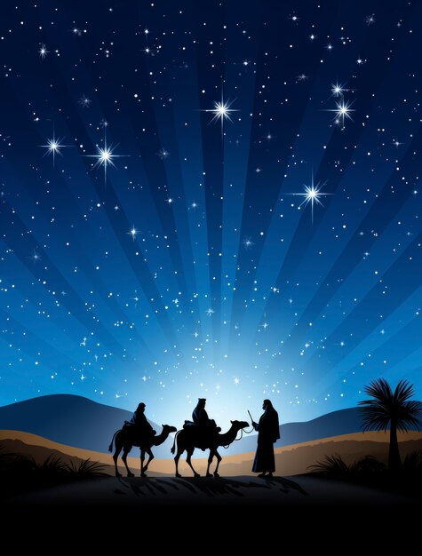 Los reyes magos epiphany cartoon illustration