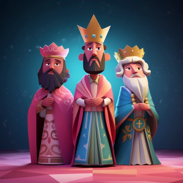 Los reyes magos epiphany cartoon illustration