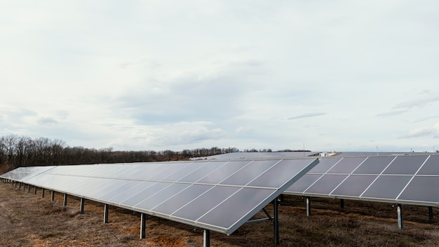 Lots of solar panels generating electricity in the field