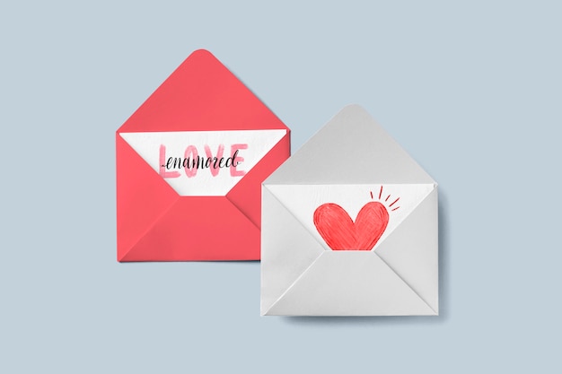 Love cards in envelopes